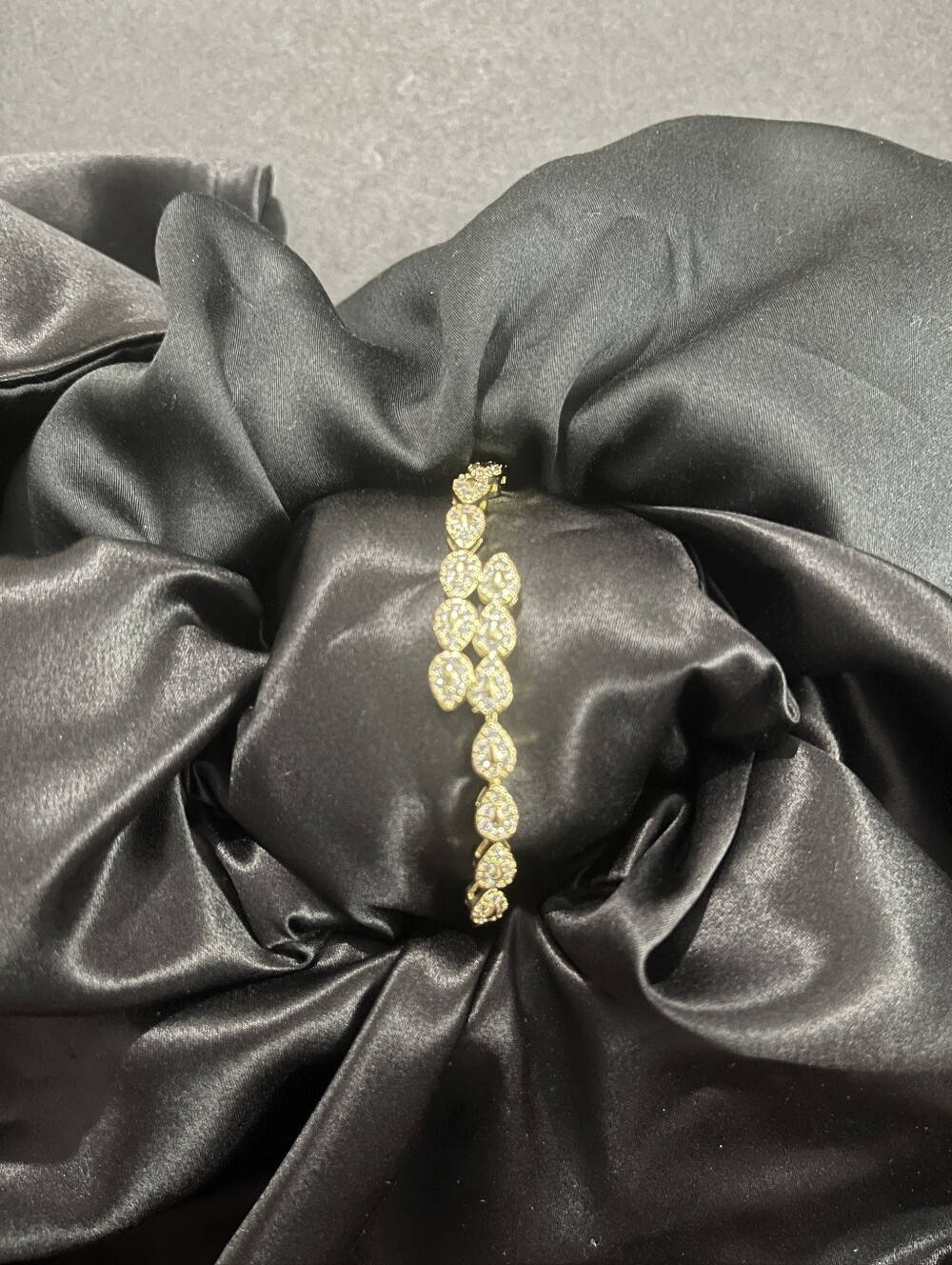 Gold Filled Marquise Stone Cluster Bracelet 7-7.5"